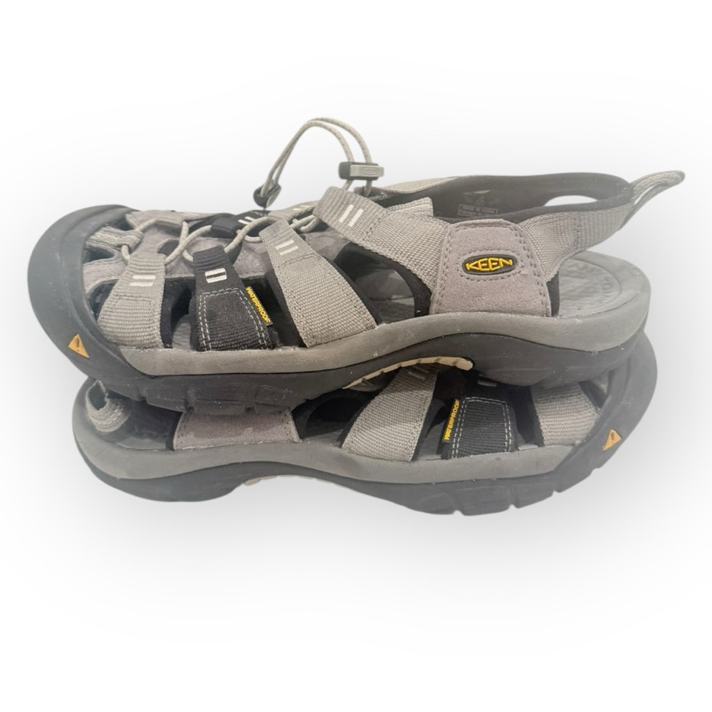 KEEN Men's Newport H2 Waterproof Sandals Grey Black Yellow Size 10 hiking - Picture 2 of 10